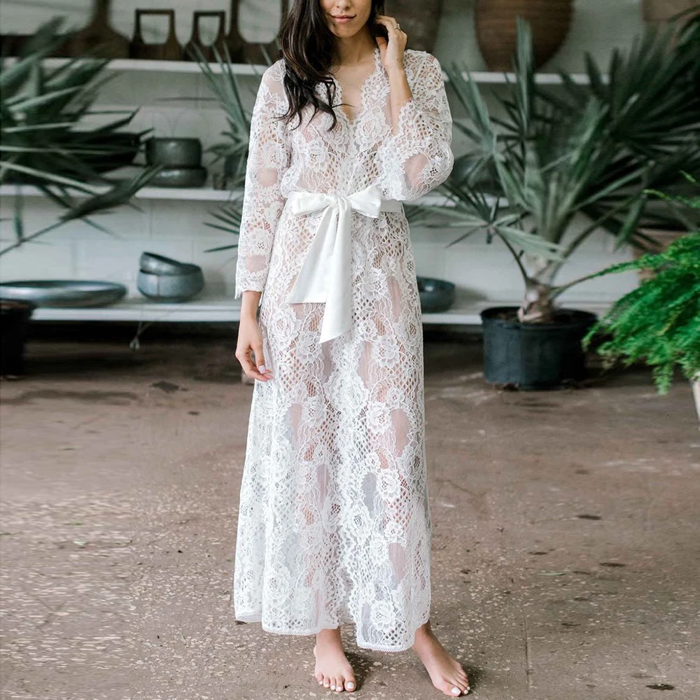 Beta Women Sexy Long Lace Dress Sheer Gown Pajamas See Through Lingerie Kimono Bridal Robe
Beta Women Sexy Long Lace Dress Sheer Gown Pajamas See Through Lingerie Kimono Bridal Robe