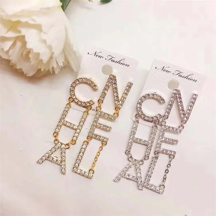 Wholesale Personalised Gold Plated Letter Earrings Full Diamond Stud Earrings, Gold silver
Wholesale Personalised Gold Plated Letter Earrings Full Diamond Stud Earrings, Gold silver