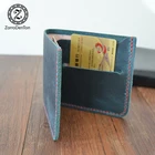 custom handmade short wallet leather money clip credit card holder for men