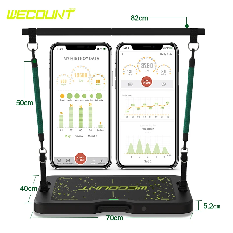 Wecount Cheap Home gym equipment men's strength training pilates bar kit APP smart gym fitness board with tracker
Wecount Cheap Home gym equipment men's strength training pilates bar kit APP smart gym fitness board with tracker