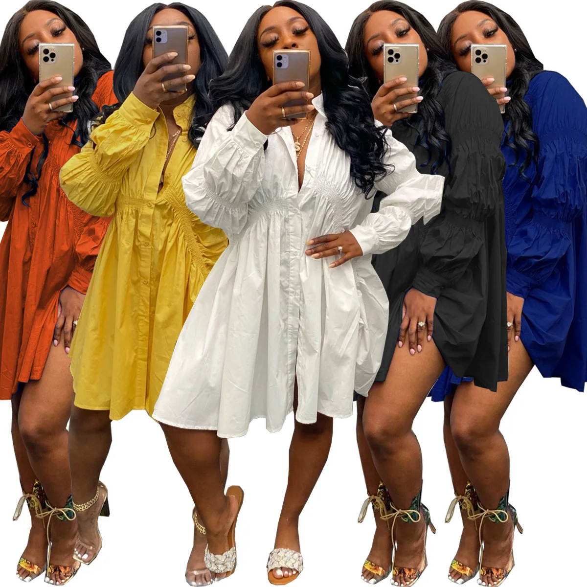 Fashionable Sexy Lady Knee Dress Clothes Summer Women Casual Oversized Pleated Loose Dress for Woman Clothing
Fashionable Sexy Lady Knee Dress Clothes Summer Women Casual Oversized Pleated Loose Dress for Woman Clothing