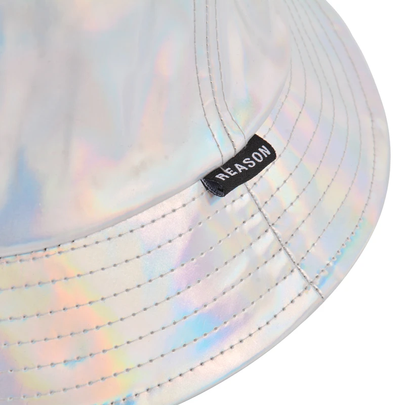 High fashion uv sun protection shade pvc reflective hologram water proof plain fishing bucket hat with logo