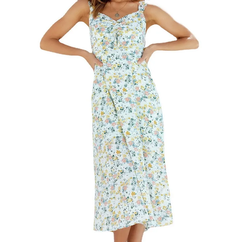 New Design Women Elegant Print Sling Casual Dress Summer Ladies V-Neck Sleeveless Slit Long Dress Women Clothing, As picture
New Design Women Elegant Print Sling Casual Dress Summer Ladies V-Neck Sleeveless Slit Long Dress Women Clothing, As picture
