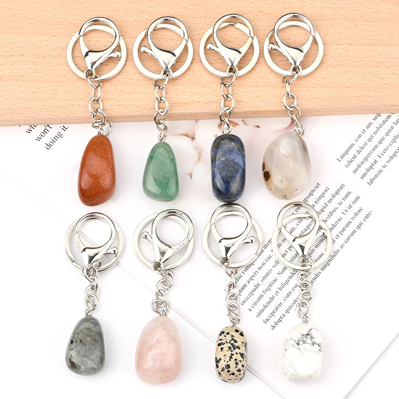 Wholesale Different Natural Gemstones Keychain Natural Gemstone Drop Stone Keychain 
Wholesale Different Natural Gemstones Keychain Natural Gemstone Drop Stone Keychain