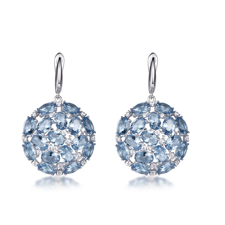 Manufacturer of high quality fashionable blue crystal round earrings
Manufacturer of high quality fashionable blue crystal round earrings