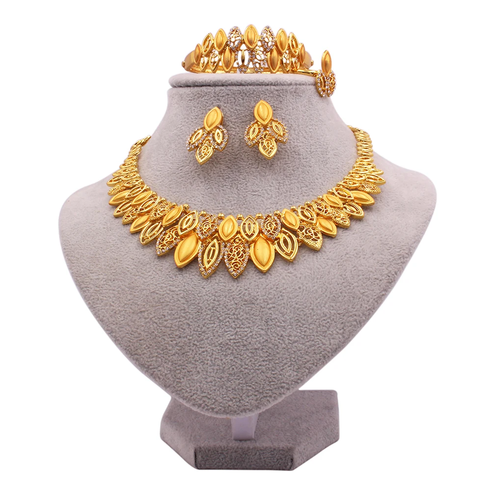 Bridal Jewelry sets Dubai gold plated African wedding wife gifts necklace bracelet earrings ring jewellery set for women
Bridal Jewelry sets Dubai gold plated African wedding wife gifts necklace bracelet earrings ring jewellery set for women