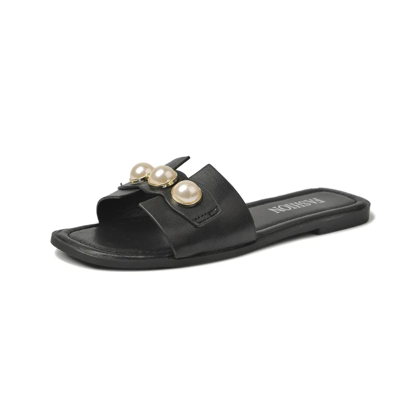 Custom 2021 new design fashion pearl decorative ladies sandals anti-slip hard-wearing flat bottom women's slippers
Custom 2021 new design fashion pearl decorative ladies sandals anti-slip hard-wearing flat bottom women's slippers