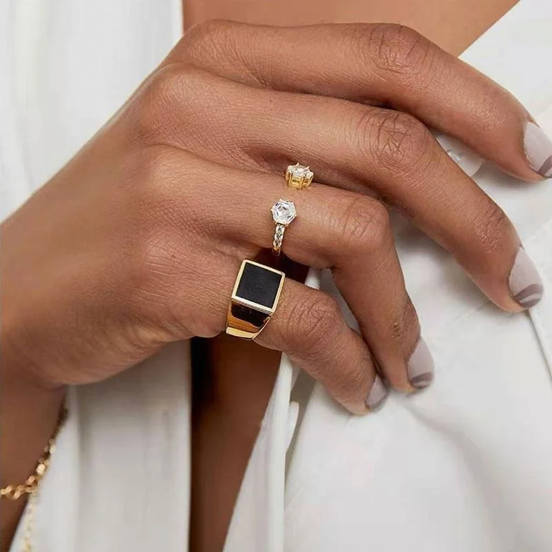 High End 18K PVD Gold Plated Black Simple Rings Stainless Steel Rings for Women Trendy Jewelry
High End 18K PVD Gold Plated Black Simple Rings Stainless Steel Rings for Women Trendy Jewelry