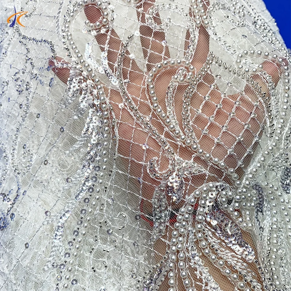 African evening dress jacquard tulle pearl sequins lace fabric white Organza mesh lace fabric, Customized color
African evening dress jacquard tulle pearl sequins lace fabric white Organza mesh lace fabric, Customized color