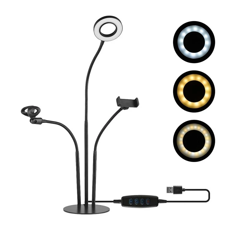GREAT Price 3 in 1 Selfie Ring Light With Cell Phone Microphone Stand Clip-On Mini USB Ring Light Fill-in Lamp Dual Lights, White black
GREAT Price 3 in 1 Selfie Ring Light With Cell Phone Microphone Stand Clip-On Mini USB Ring Light Fill-in Lamp Dual Lights, White black