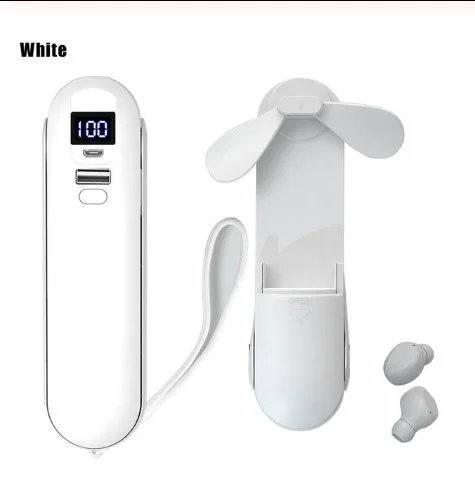 2021 new latest F7 TWS led flashlight wireless earphone headphones 4 in 1 Multi function mini fan with 2000mah power bank
2021 new latest F7 TWS led flashlight wireless earphone headphones 4 in 1 Multi function mini fan with 2000mah power bank
