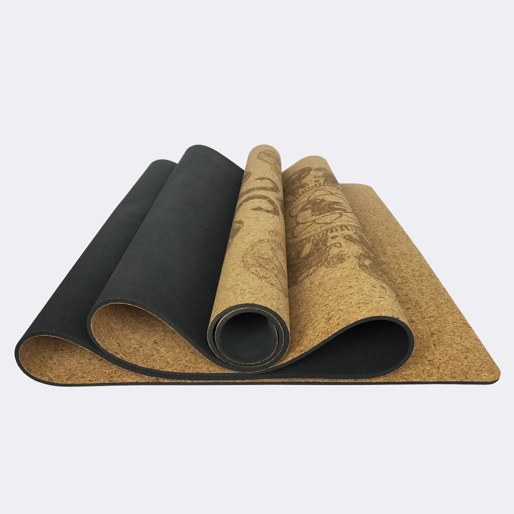 certified fitness sustainable odor resistant custom design print label high quality cork natural rubber yoga mat portugal, Natural+black
certified fitness sustainable odor resistant custom design print label high quality cork natural rubber yoga mat portugal, Natural+black