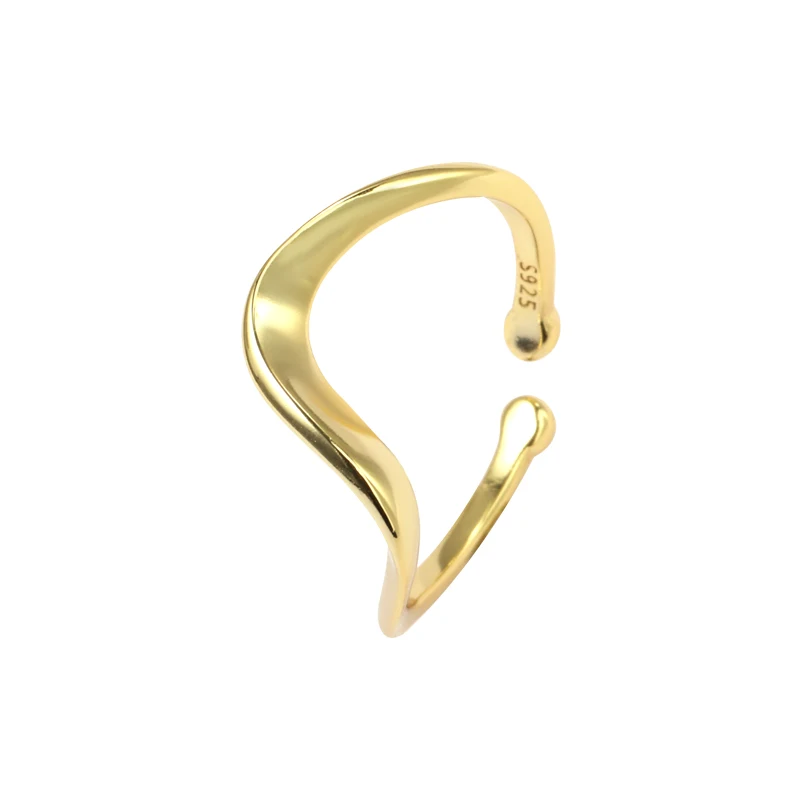 Hot Wholesale Minimalist 925 Sterling Silver Gold Plated Stackable Wave shaped Adjustable Rings Women
Hot Wholesale Minimalist 925 Sterling Silver Gold Plated Stackable Wave shaped Adjustable Rings Women