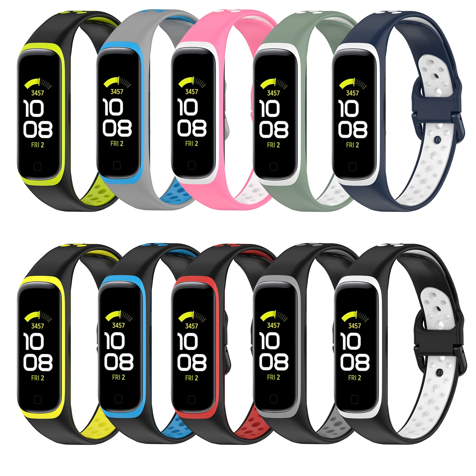 BOORUI silicone sports double color galaxy fit2 strap replacement smartband fitness band for samsung galaxy fit2 wristband, 10 colors
BOORUI silicone sports double color galaxy fit2 strap replacement smartband fitness band for samsung galaxy fit2 wristband, 10 colors