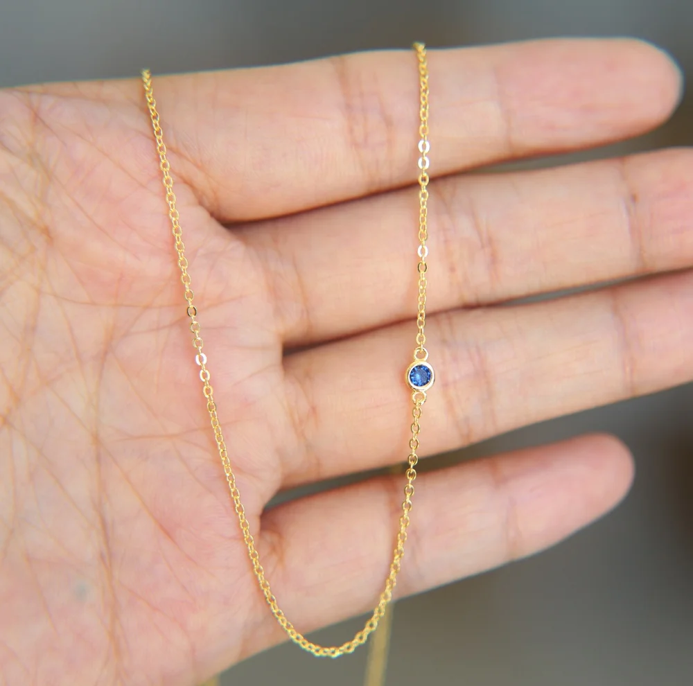 2020 fashion thin chain dainty single sapphire blue cubic zirconia sideway cz necklace
2020 fashion thin chain dainty single sapphire blue cubic zirconia sideway cz necklace