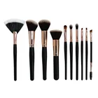 Smudge Brush Eyeshadow 10 PCS Black Rose Golden Makeup Accessories Beauty Cosmetics Brush for Powder Eyeshadow