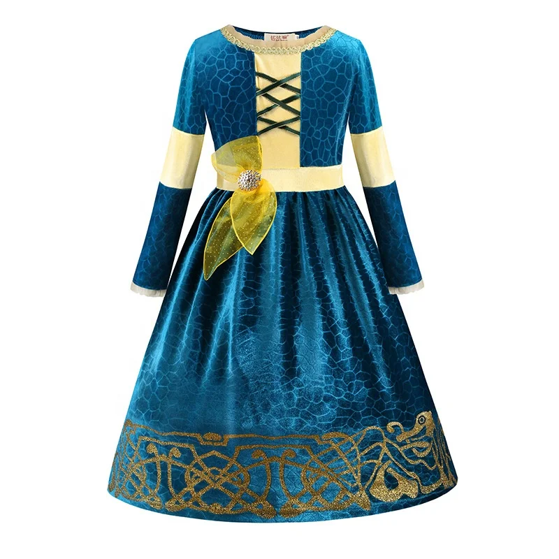 Kids Long Sleeve Fall Merida Princess Dress Fancy Halloween Dress Up, Blue
Kids Long Sleeve Fall Merida Princess Dress Fancy Halloween Dress Up, Blue