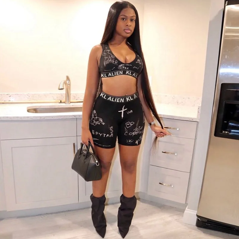 2021 new arrivals summer printing sexy crop top women vest sports 2 two piece short pants set women clothes outfits clothing
2021 new arrivals summer printing sexy crop top women vest sports 2 two piece short pants set women clothes outfits clothing
