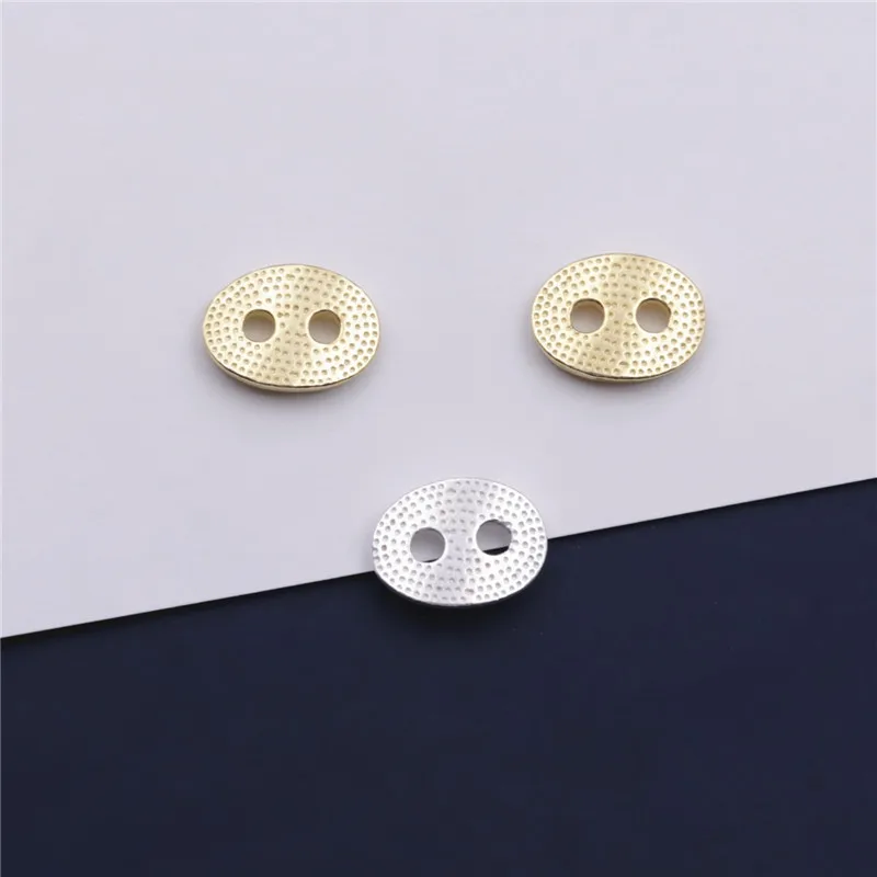 S925 sterling silver gold-plated button beads accessories DIY materials handmade beaded bracelet double hole gasket
S925 sterling silver gold-plated button beads accessories DIY materials handmade beaded bracelet double hole gasket