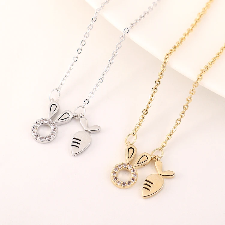 Simple Real 14K Gold Plated Rhinestone Crystal Radish Rabbit Pendant Necklace Cubic Zirconia Animal Rabbit Pendant Necklace, Picture color
Simple Real 14K Gold Plated Rhinestone Crystal Radish Rabbit Pendant Necklace Cubic Zirconia Animal Rabbit Pendant Necklace, Picture color