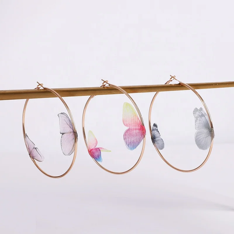 Ins Trendy Three-dimensional Tulle Double Butterfly Big Hoop Earrings for Women Jewlery Wholesale, As picture
Ins Trendy Three-dimensional Tulle Double Butterfly Big Hoop Earrings for Women Jewlery Wholesale, As picture