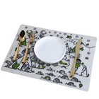 Silicone Coloring Placemat Non slip soft foldable washable Drawing Mat For Kids