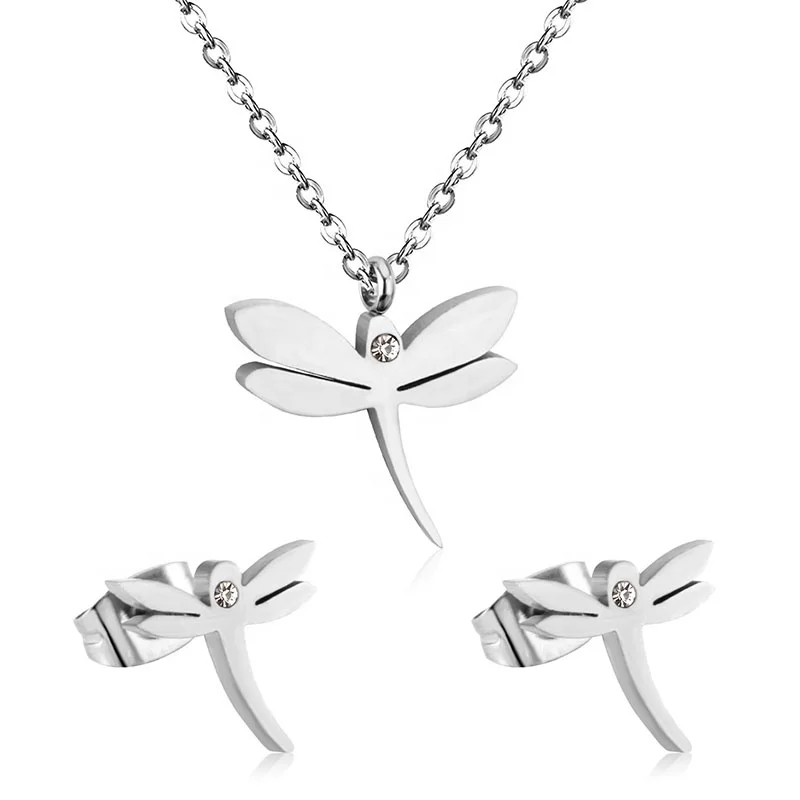 Hot Style Trendy Fashion Factory Womens 316L Stainless Steel Cute Dragonfly Diamond Animal Necklace Earring Jewelry Sets, Gold, silver
Hot Style Trendy Fashion Factory Womens 316L Stainless Steel Cute Dragonfly Diamond Animal Necklace Earring Jewelry Sets, Gold, silver