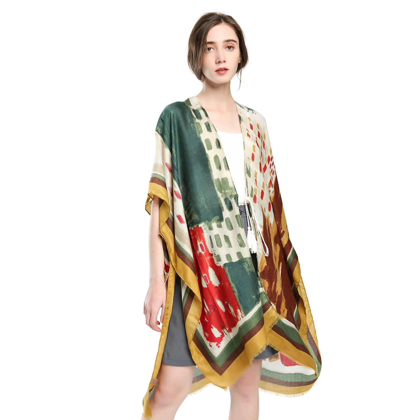 AOKO 2021 New Arrivals Women Casual Short Sleeve Waist Drawstring Shawls Loose Cardigan Color Block Patchwork Cover Up Beachwear, Picture show
AOKO 2021 New Arrivals Women Casual Short Sleeve Waist Drawstring Shawls Loose Cardigan Color Block Patchwork Cover Up Beachwear, Picture show