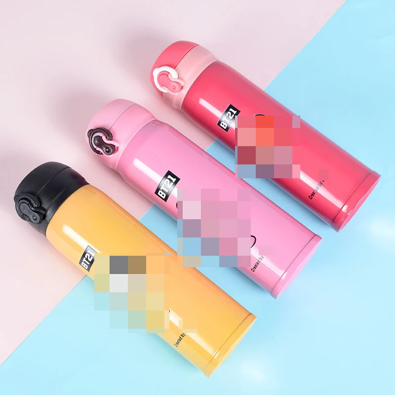 

Wholesale Kpop Merchandise Portable Accompanying cup Stainless Steel Water Bottle Bt21 Thermos Cup