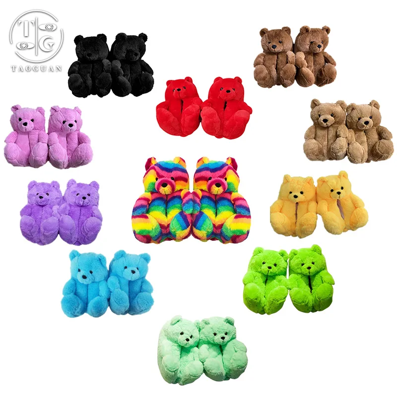 Colorful 26 cm women furry teddy bear slippers with bottom for women little girls, Picture
Colorful 26 cm women furry teddy bear slippers with bottom for women little girls, Picture