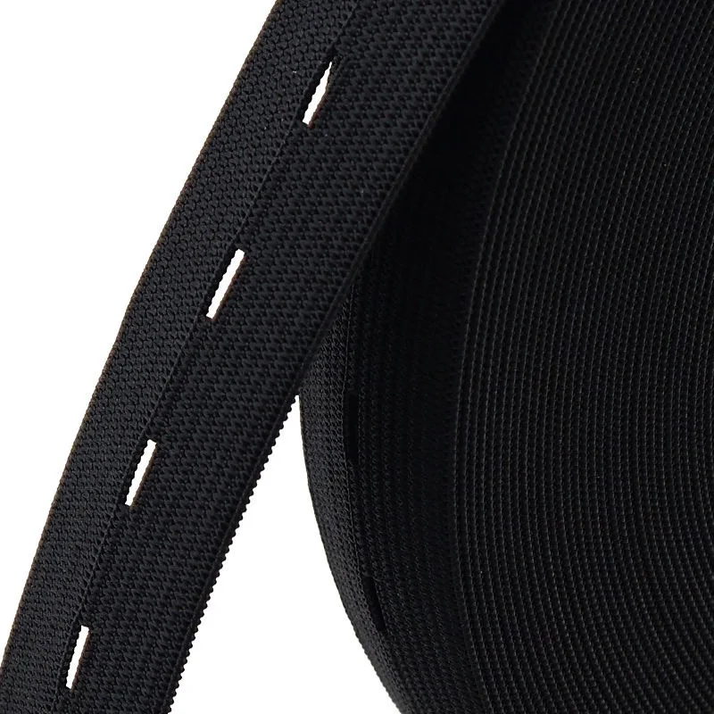 3/8 white/black woven elastic band belt with button hole elastic webbing, Black/white
3/8 white/black woven elastic band belt with button hole elastic webbing, Black/white