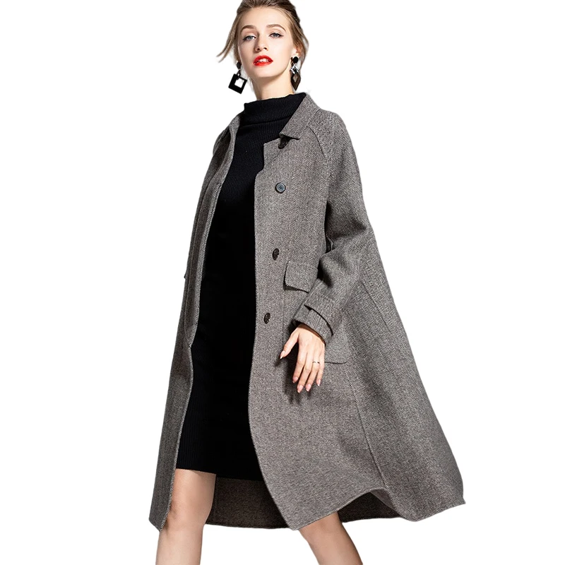 Winter fashion ladies cashmere wool windproof coat turn down collar long sleeves long coat woman clothes
Winter fashion ladies cashmere wool windproof coat turn down collar long sleeves long coat woman clothes