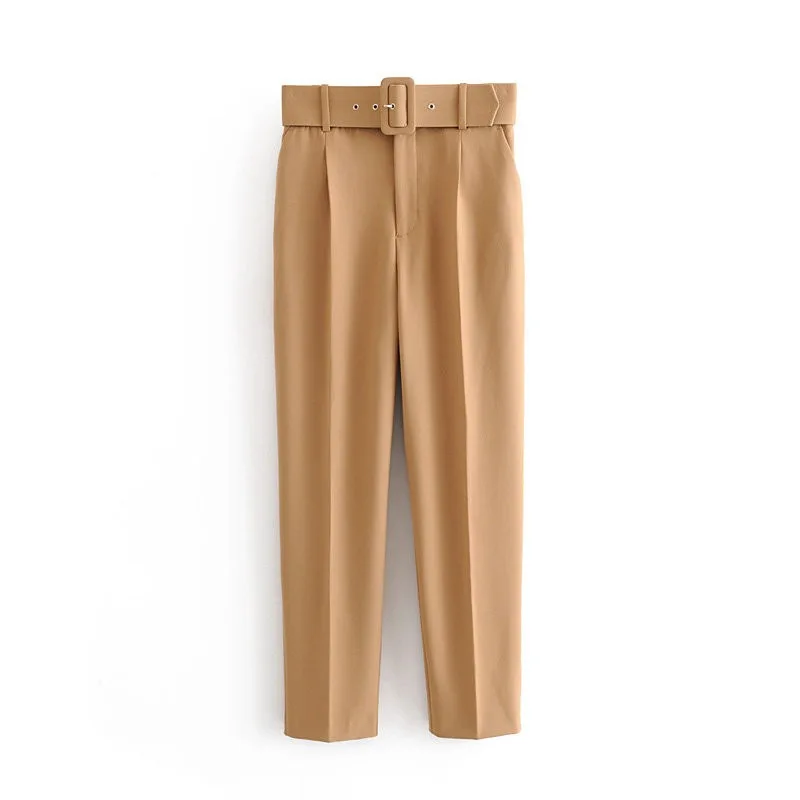 European and American simple fashion pants with belt slimming casual high waist multicolor sagging trousers
European and American simple fashion pants with belt slimming casual high waist multicolor sagging trousers