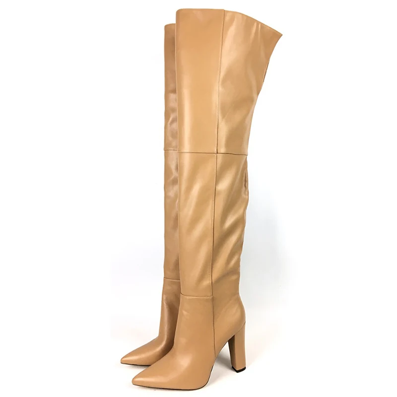 Women Pointed Toe Long Boot PU Leather Chunky Heel Over the knee Thigh High Boots, Yellow
Women Pointed Toe Long Boot PU Leather Chunky Heel Over the knee Thigh High Boots, Yellow