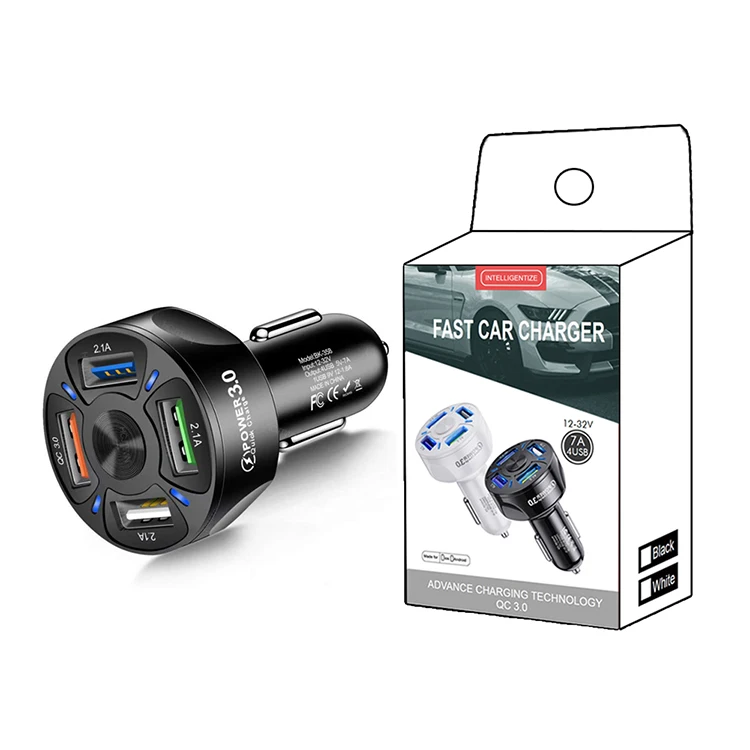 Popular Products 2021 Fast USB Mobile Phone QC3.0 7A 4Port Car Charger, Black, white
Popular Products 2021 Fast USB Mobile Phone QC3.0 7A 4Port Car Charger, Black, white