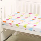 Wholesale woven cotton baby cot crib bedding set printing toddler baby crib fitted sheet