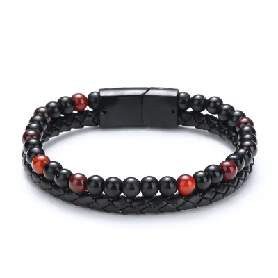 Wholesale 2022 New Leather Bracelet Natural Tiger Eye Beaded Bracelet Men Gift Layered Bracelet for Boyfriend
Wholesale 2022 New Leather Bracelet Natural Tiger Eye Beaded Bracelet Men Gift Layered Bracelet for Boyfriend