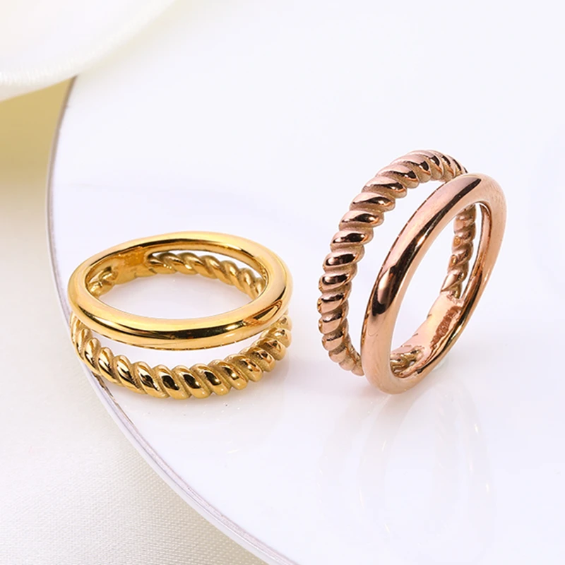 Women's Fashion Finger Jewelry 18K Gold Plated Stainless Steel Multi Double Layer Band Ring for Women, As picture
Women's Fashion Finger Jewelry 18K Gold Plated Stainless Steel Multi Double Layer Band Ring for Women, As picture