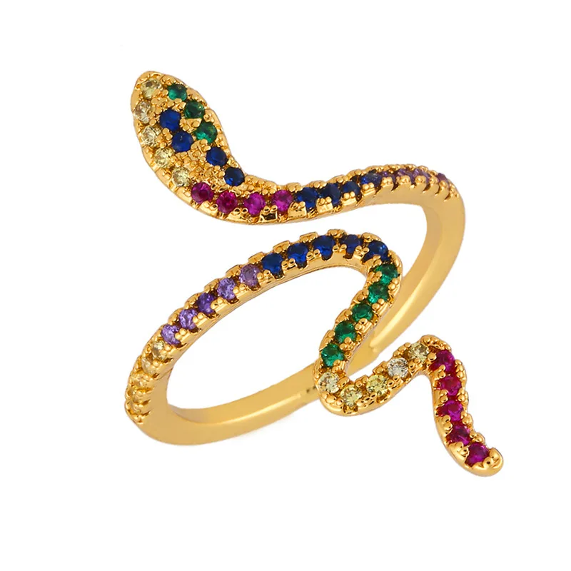 Rainbow Zircon Snake Rings For Women Open Adjustable Ring Gold Color Colorful Crystal Midi Loop Fashion Jewelry Gifts
Rainbow Zircon Snake Rings For Women Open Adjustable Ring Gold Color Colorful Crystal Midi Loop Fashion Jewelry Gifts