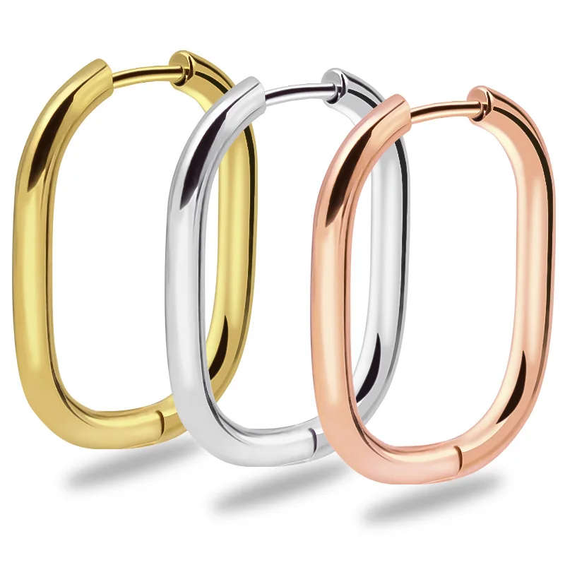 New simple stainless steel earring oval ear buckle gold-plated retro design titanium steel ear buckle earrings
New simple stainless steel earring oval ear buckle gold-plated retro design titanium steel ear buckle earrings