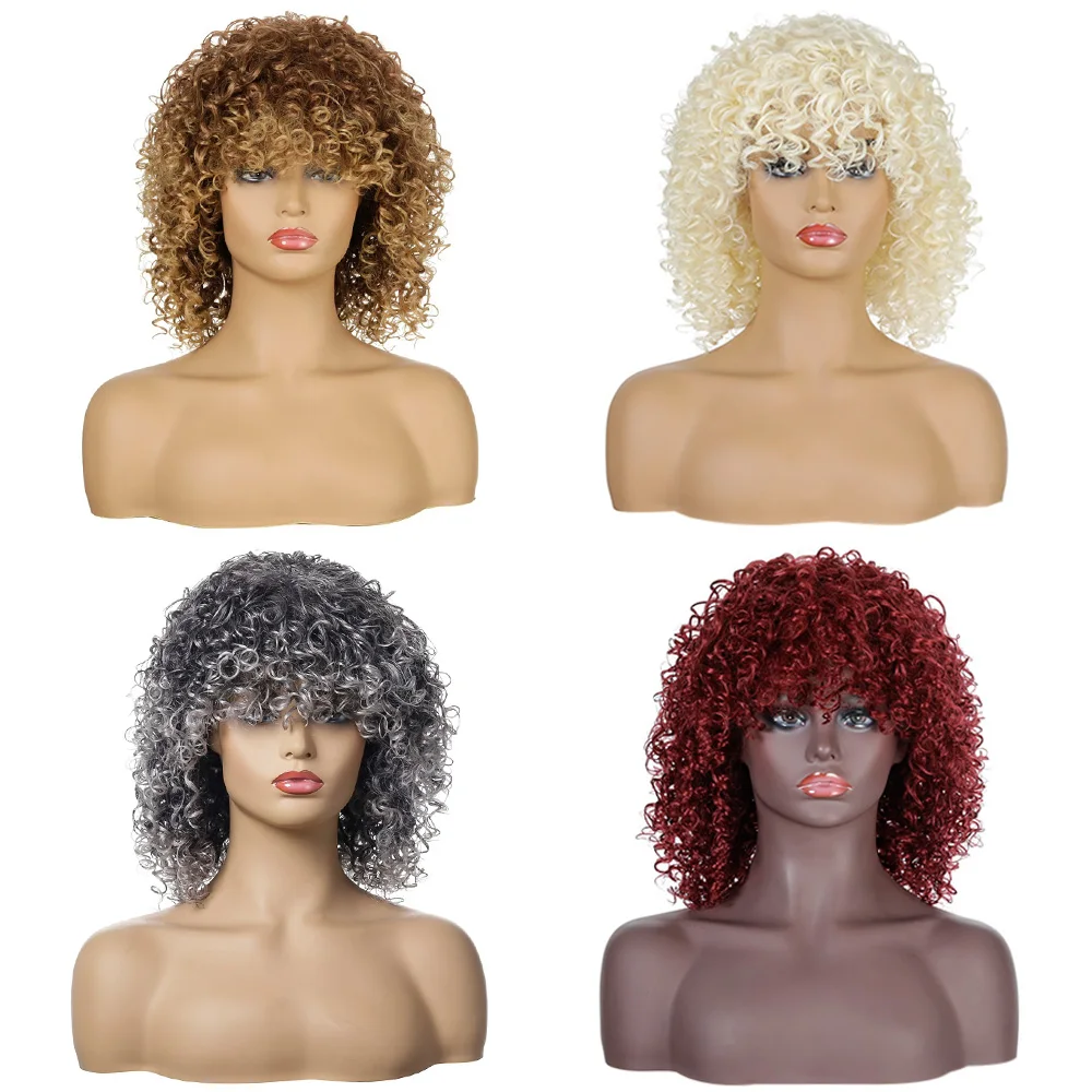 Wholesale afro wigs booming african curly short black curly wig synthetic fiber, Brown, light brown, black
Wholesale afro wigs booming african curly short black curly wig synthetic fiber, Brown, light brown, black