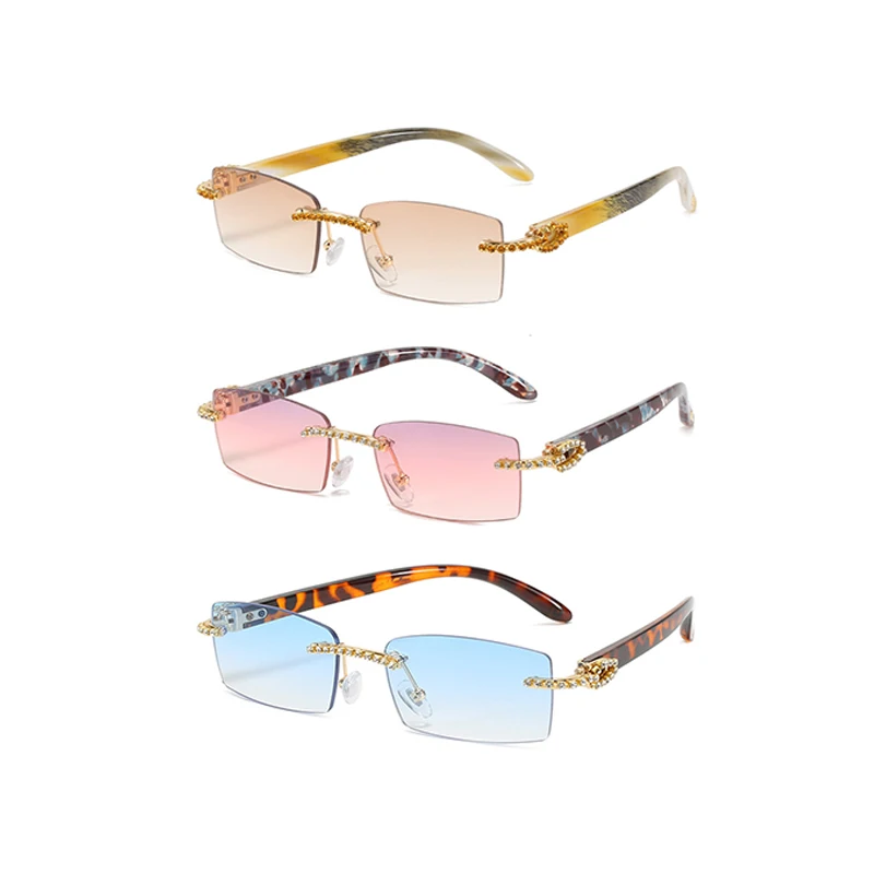 New Fashion Pink Diamond Rimless Rectangle Sunglasses Women Men Retro Metal Frame Gradient Sun Glasses Female UV400
New Fashion Pink Diamond Rimless Rectangle Sunglasses Women Men Retro Metal Frame Gradient Sun Glasses Female UV400