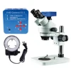 7X-45X Trinocular Microscope Inspection Zoom Stereo Microscope Inspect PCB Microscope+ LED Ring Light