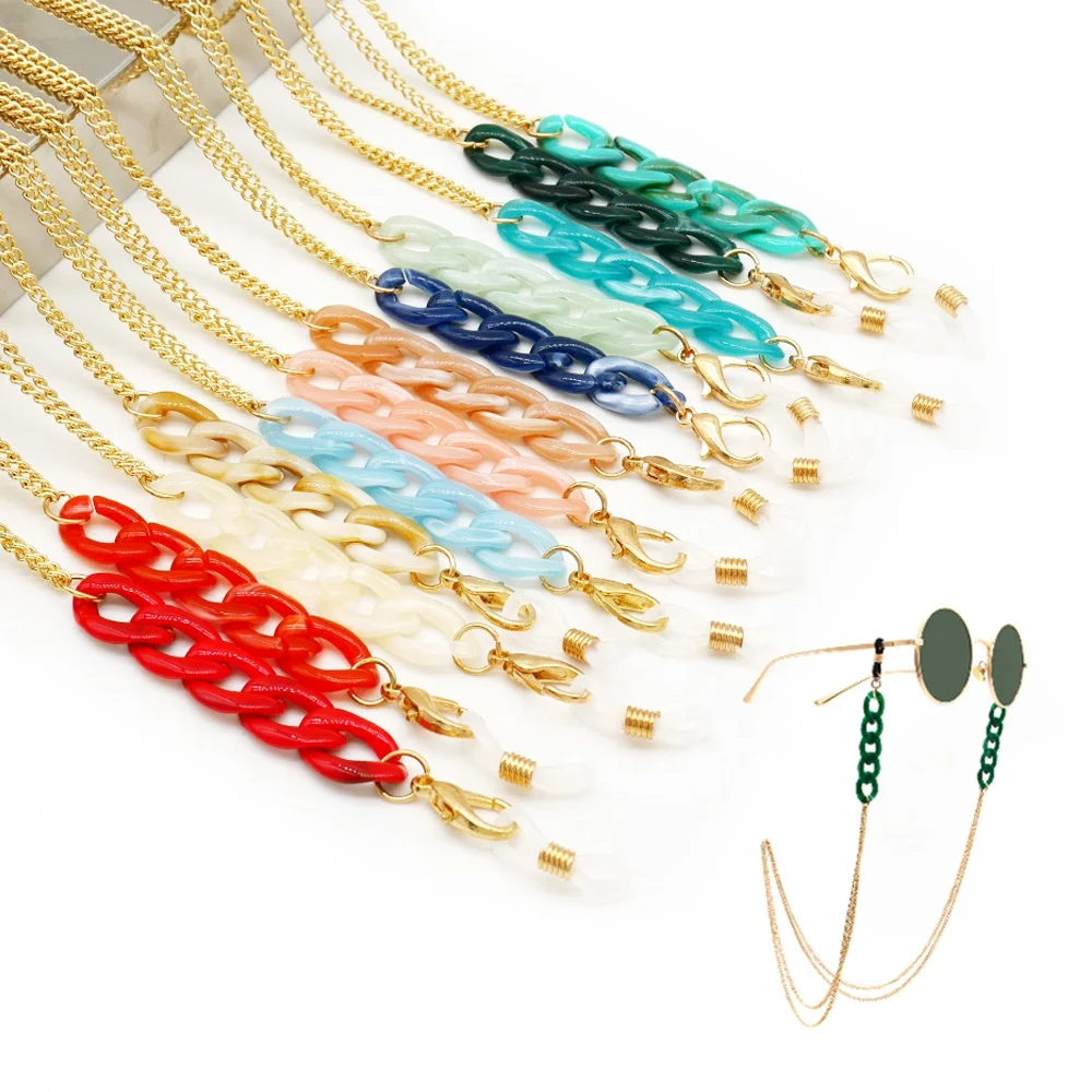 Vintage gold metal sunglasses chains eyeglass accessories cord custom glasses strap chain with green acrylic ring, As shown or customized
Vintage gold metal sunglasses chains eyeglass accessories cord custom glasses strap chain with green acrylic ring, As shown or customized