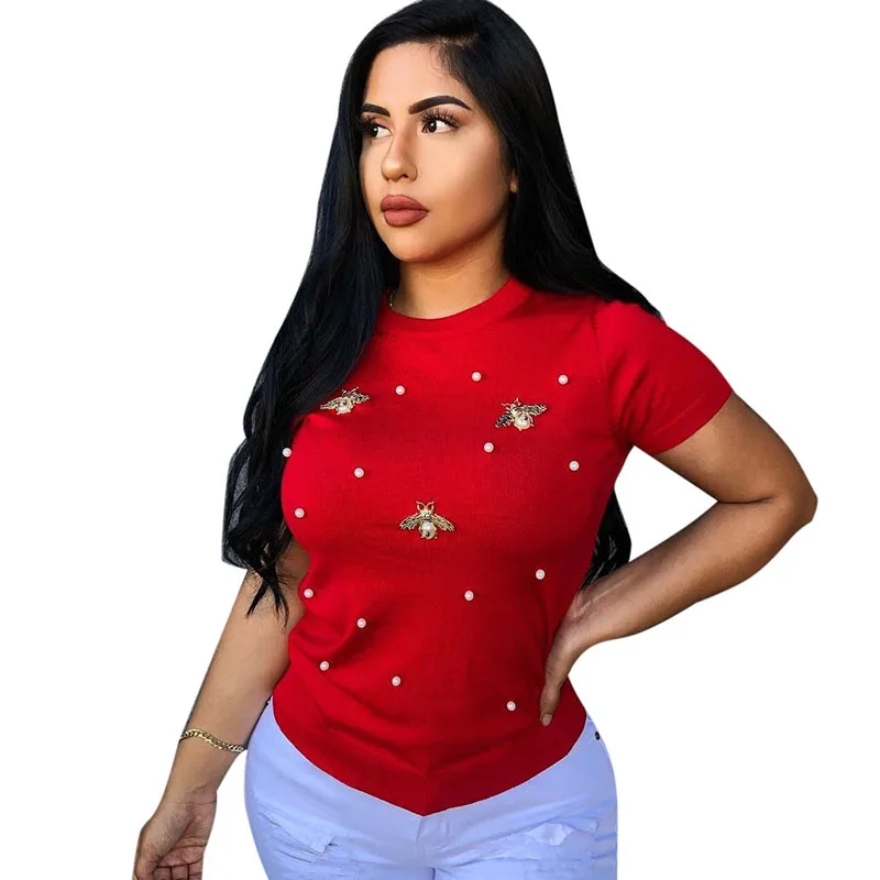Women Summer Plus Size Beaded Butterfly Ornament Casual T Shirt, Black, red, yellow, pink, blue, orange
Women Summer Plus Size Beaded Butterfly Ornament Casual T Shirt, Black, red, yellow, pink, blue, orange