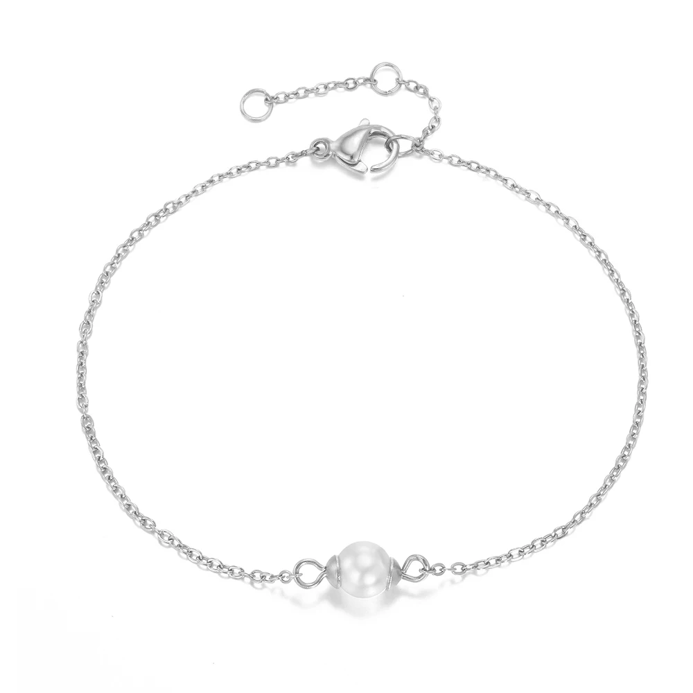 New Arrival Minimalist 316L Stainless Steel Dainty Cultured Pearl and Gold Beads Bracelet Chain Bracelet for Best Friend, Silver/gold/rose gold
New Arrival Minimalist 316L Stainless Steel Dainty Cultured Pearl and Gold Beads Bracelet Chain Bracelet for Best Friend, Silver/gold/rose gold