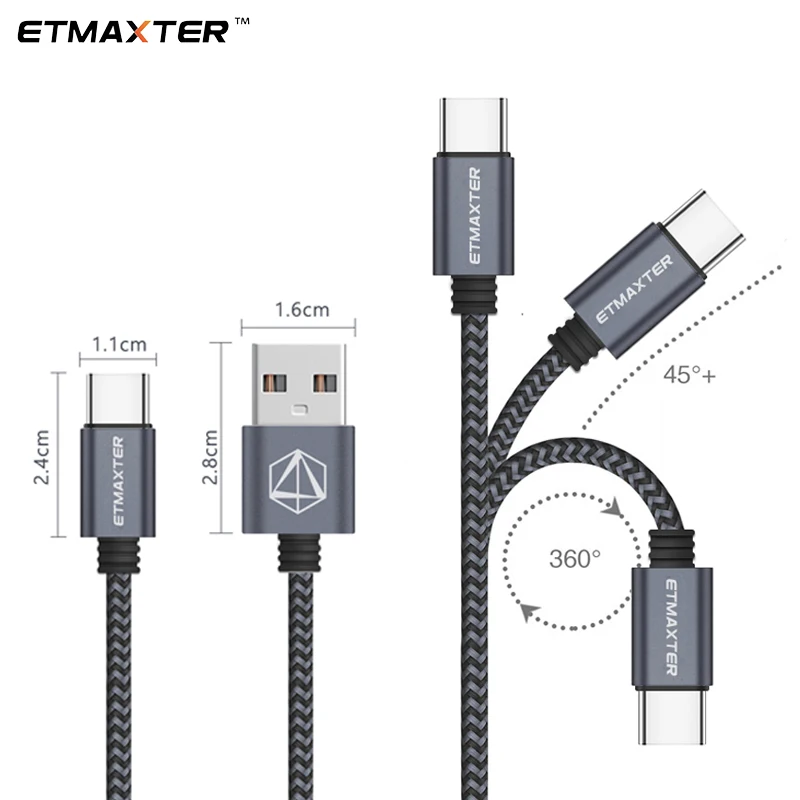 ETMAXTER Nylon Braided Hight Speed Fast Charger To Micro Type C charging Mobile Phone Data USB Cable 
ETMAXTER Nylon Braided Hight Speed Fast Charger To Micro Type C charging Mobile Phone Data USB Cable
