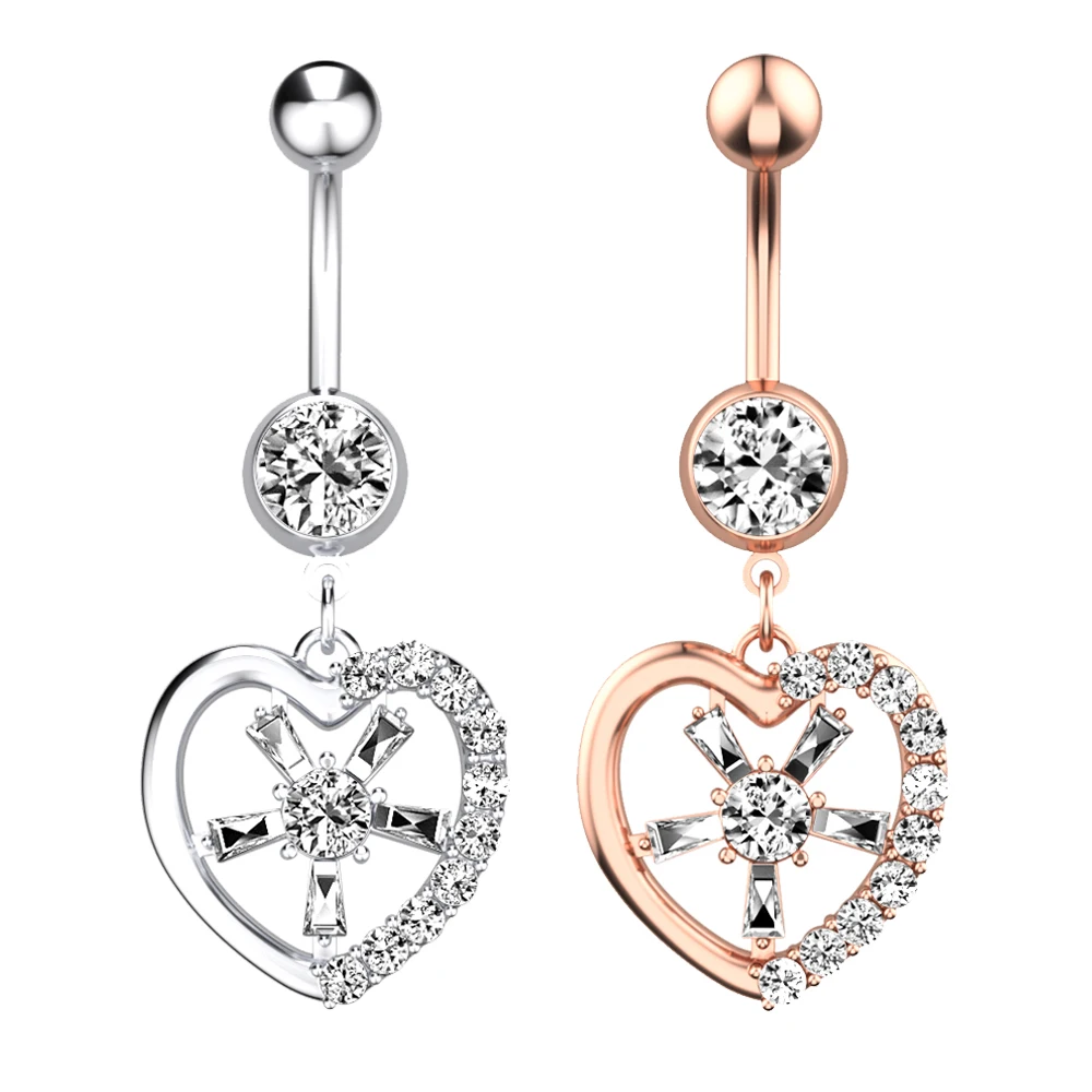 High Quality Peach Heart Belly Button Ring Piercing Half Zircon Ring Navel Stainless Steel Sexy Body Jewelry
High Quality Peach Heart Belly Button Ring Piercing Half Zircon Ring Navel Stainless Steel Sexy Body Jewelry