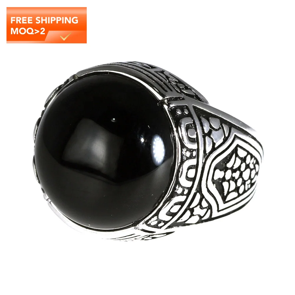 Real Pure 925 Silver Rings Cool Vintage Ring With Round Black Natural Stones Turkish Rings For Men Sterling Silver Jewelry
Real Pure 925 Silver Rings Cool Vintage Ring With Round Black Natural Stones Turkish Rings For Men Sterling Silver Jewelry