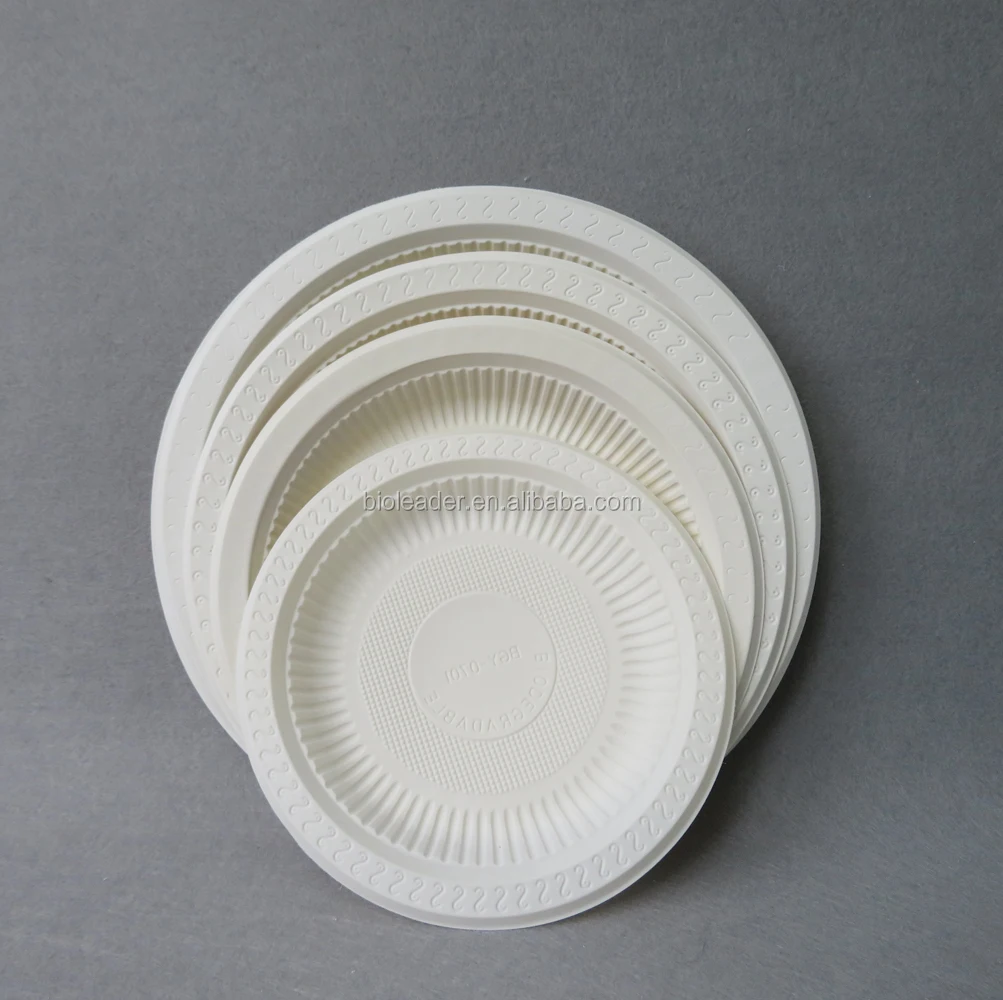 Environmental Biodegradable Disposable Plastic Cornstarch Round Plates